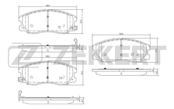 Zekkert BS-1300 Brake Pad Set, disc brake BS1300: Buy near me in Poland at 2407.PL - Good price!