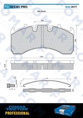 Fomar friction FO 923381 Brake Pad Set, disc brake FO923381: Buy near me at 2407.PL in Poland at an Affordable price!