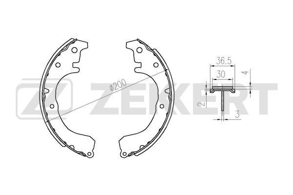 Zekkert BK-4355 Brake shoe set BK4355: Buy near me in Poland at 2407.PL - Good price!