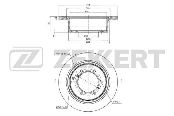Zekkert BS-5137 Rear brake disc, non-ventilated BS5137: Buy near me in Poland at 2407.PL - Good price!