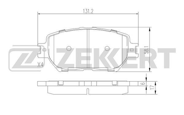 Zekkert BS-2706 Brake Pad Set, disc brake BS2706: Buy near me in Poland at 2407.PL - Good price!