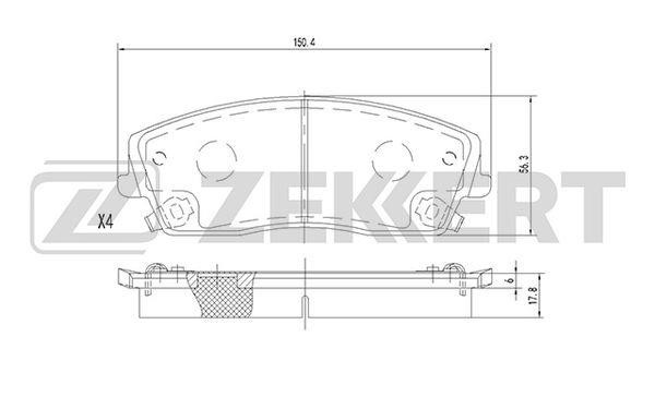 Zekkert BS-2107 Brake Pad Set, disc brake BS2107: Buy near me in Poland at 2407.PL - Good price!