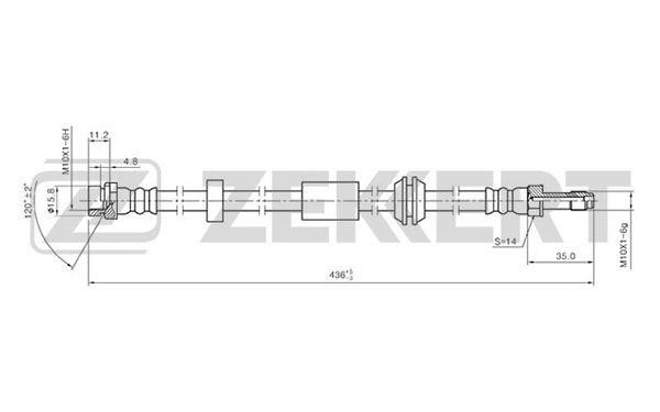 Zekkert BS-9308 Тормозной шланг BS9308: Отличная цена - Купить в Польше на 2407.PL!