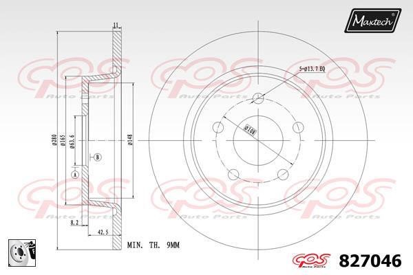 MaxTech 827046.0080 Tarcza hamulcowa tylna, niewentylowana 8270460080: Dobra cena w Polsce na 2407.PL - Kup Teraz!