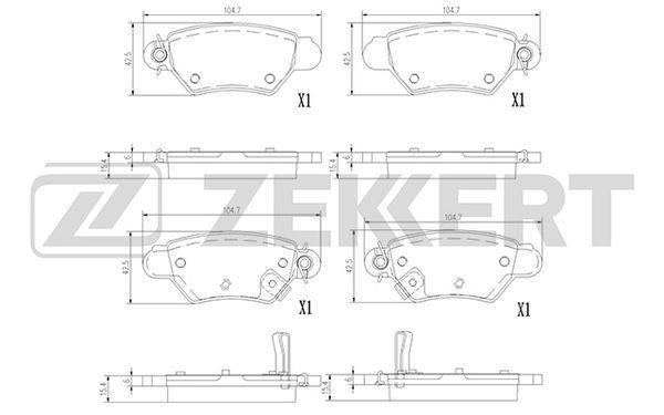 Zekkert BS-1387 Гальмівні колодки задні, комплект BS1387: Приваблива ціна - Купити у Польщі на 2407.PL!