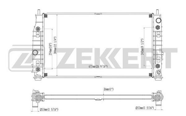 Zekkert MK-1233 Radiator, engine cooling MK1233: Buy near me in Poland at 2407.PL - Good price!