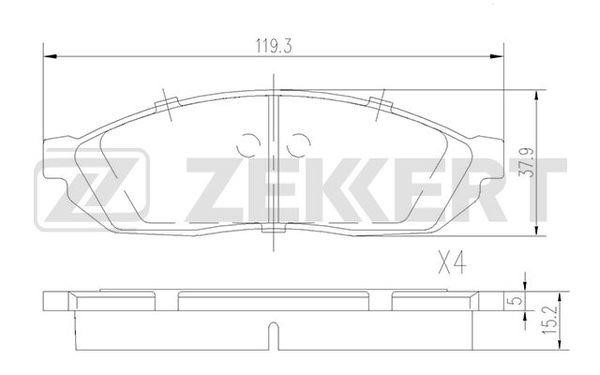 Zekkert BS-1770 Front disc brake pads, set BS1770: Buy near me in Poland at 2407.PL - Good price!