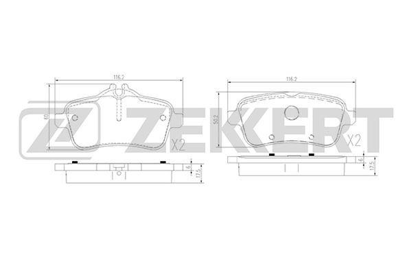 Zekkert BS-1964 Rear disc brake pads, set BS1964: Buy near me in Poland at 2407.PL - Good price!