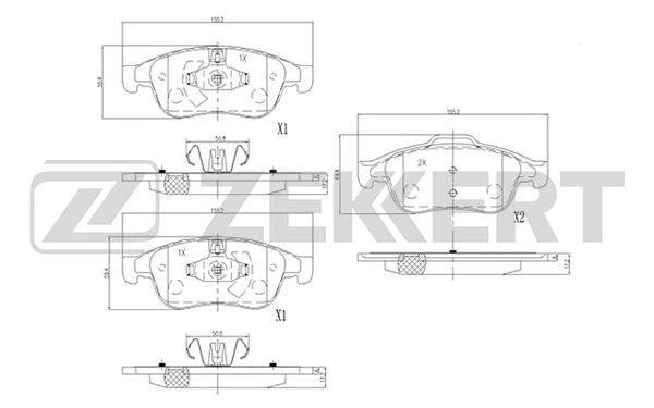 Zekkert BS-2800 Brake Pad Set, disc brake BS2800: Buy near me in Poland at 2407.PL - Good price!