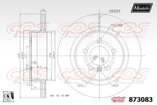 MaxTech 873083.0080 Wentylowana tarcza hamulcowa z tyłu 8730830080: Dobra cena w Polsce na 2407.PL - Kup Teraz!