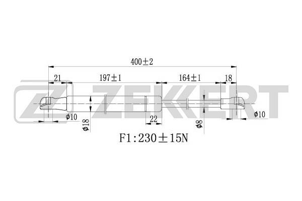 Zekkert GF-1007 Gas hood spring GF1007: Buy near me in Poland at 2407.PL - Good price!
