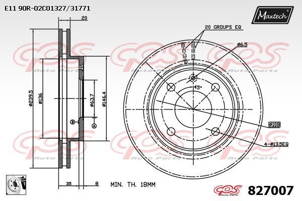 MaxTech 827007.0080 Тормозной диск передний вентилируемый 8270070080: Отличная цена - Купить в Польше на 2407.PL!