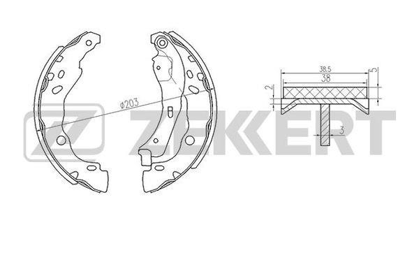 Zekkert BK-4101 Brake shoe set BK4101: Buy near me in Poland at 2407.PL - Good price!