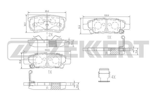 Zekkert BS-1358 Brake Pad Set, disc brake BS1358: Buy near me in Poland at 2407.PL - Good price!