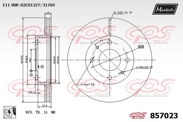 MaxTech 857023.0080 Тормозной диск передний вентилируемый 8570230080: Купить в Польше - Отличная цена на 2407.PL!