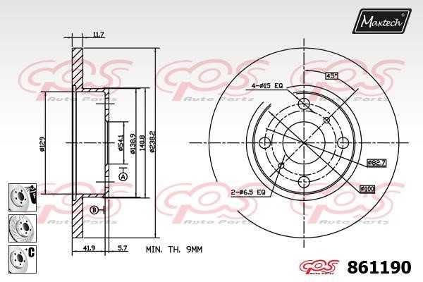 MaxTech 861190.6880 Диск гальмівний 8611906880: Купити у Польщі - Добра ціна на 2407.PL!