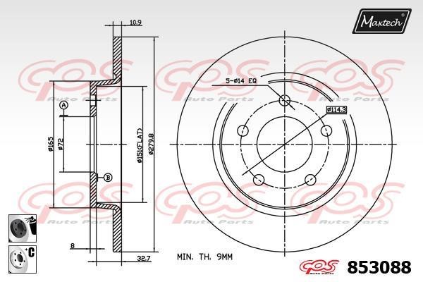 MaxTech 853088.6060 Tarcza hamulcowa tylna, niewentylowana 8530886060: Dobra cena w Polsce na 2407.PL - Kup Teraz!