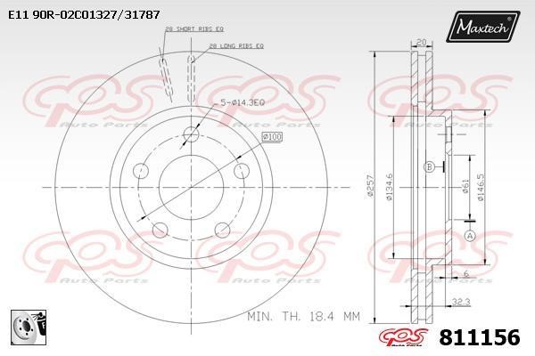 MaxTech 811156.0080 Front brake disc ventilated 8111560080: Buy near me at 2407.PL in Poland at an Affordable price!