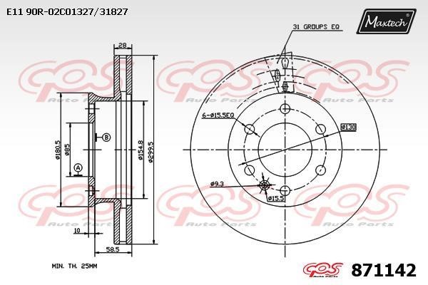 MaxTech 871142.0000 Innenbelüftete Bremsscheibe vorne 8711420000: Kaufen Sie zu einem guten Preis in Polen bei 2407.PL!