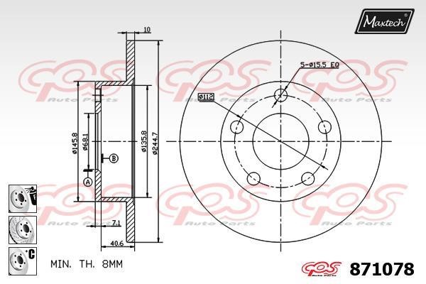 MaxTech 871078.6980 Диск гальмівний 8710786980: Приваблива ціна - Купити у Польщі на 2407.PL!