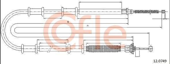 Cofle 92.12.0749 Cable Pull, parking brake 92120749: Buy near me in Poland at 2407.PL - Good price!