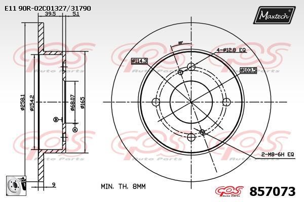 MaxTech 857073.0080 Rear brake disc, non-ventilated 8570730080: Buy near me in Poland at 2407.PL - Good price!
