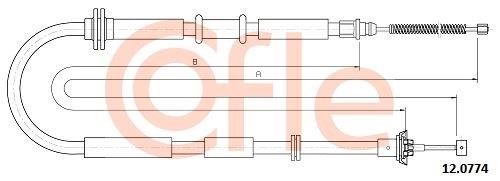 Cofle 92.12.0774 Трос стояночного тормоза 92120774: Отличная цена - Купить в Польше на 2407.PL!