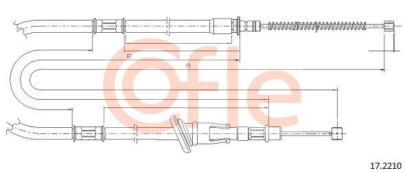 Cofle 92.17.2210 Cable Pull, parking brake 92172210: Buy near me in Poland at 2407.PL - Good price!