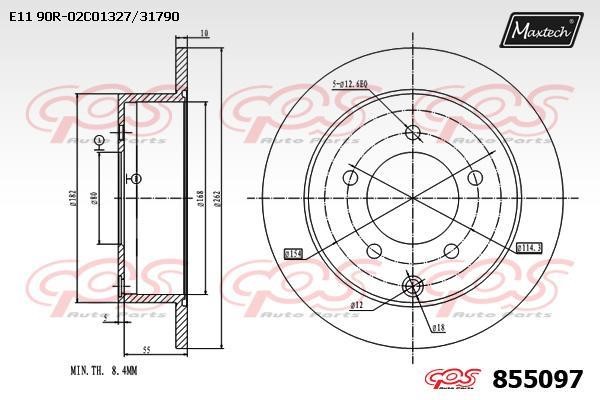 MaxTech 855097.0000 Tarcza hamulcowa tylna, niewentylowana 8550970000: Dobra cena w Polsce na 2407.PL - Kup Teraz!