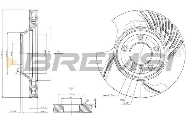 Bremsi CD7408VLS Диск гальмівний передній вентильований CD7408VLS: Приваблива ціна - Купити у Польщі на 2407.PL!