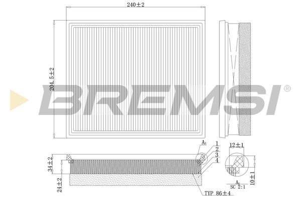 Bremsi FA0213 Air filter FA0213: Buy near me in Poland at 2407.PL - Good price!