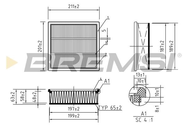 Bremsi FA0562 Air filter FA0562: Buy near me in Poland at 2407.PL - Good price!