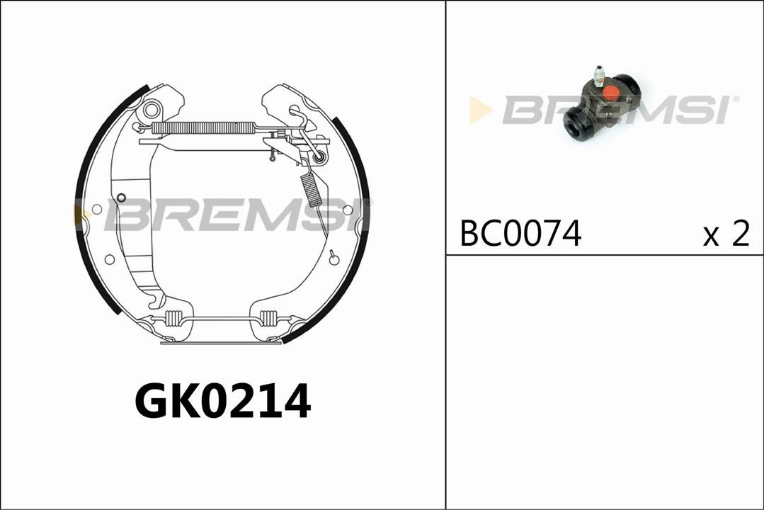 Bremsi GK0214 Колодки гальмівні барабанні, комплект GK0214: Приваблива ціна - Купити у Польщі на 2407.PL!