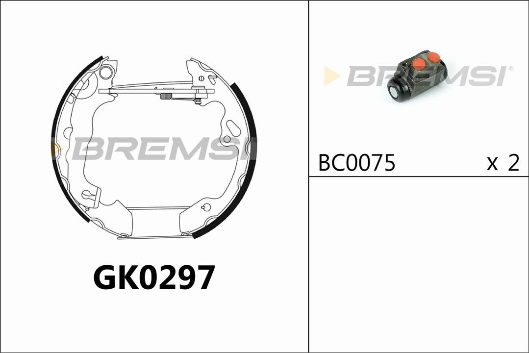 Bremsi GK0297 Колодки тормозные барабанные, комплект GK0297: Отличная цена - Купить в Польше на 2407.PL!