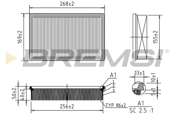 Bremsi FA0569 Air filter FA0569: Buy near me at 2407.PL in Poland at an Affordable price!
