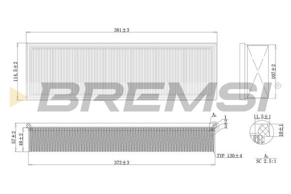 Bremsi FA1636 Air filter FA1636: Buy near me in Poland at 2407.PL - Good price!