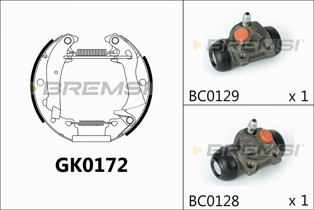 Bremsi GK0172 Brake shoe set GK0172: Buy near me in Poland at 2407.PL - Good price!