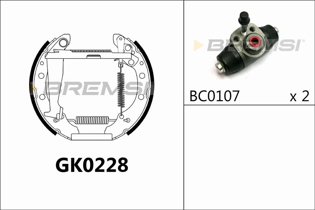 Bremsi GK0228 Колодки тормозные барабанные, комплект GK0228: Купить в Польше - Отличная цена на 2407.PL!