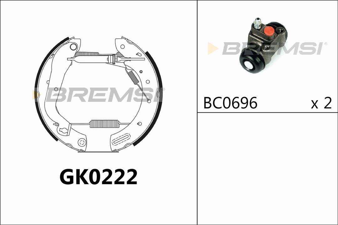 Bremsi GK0222 Brake shoe set GK0222: Buy near me in Poland at 2407.PL - Good price!