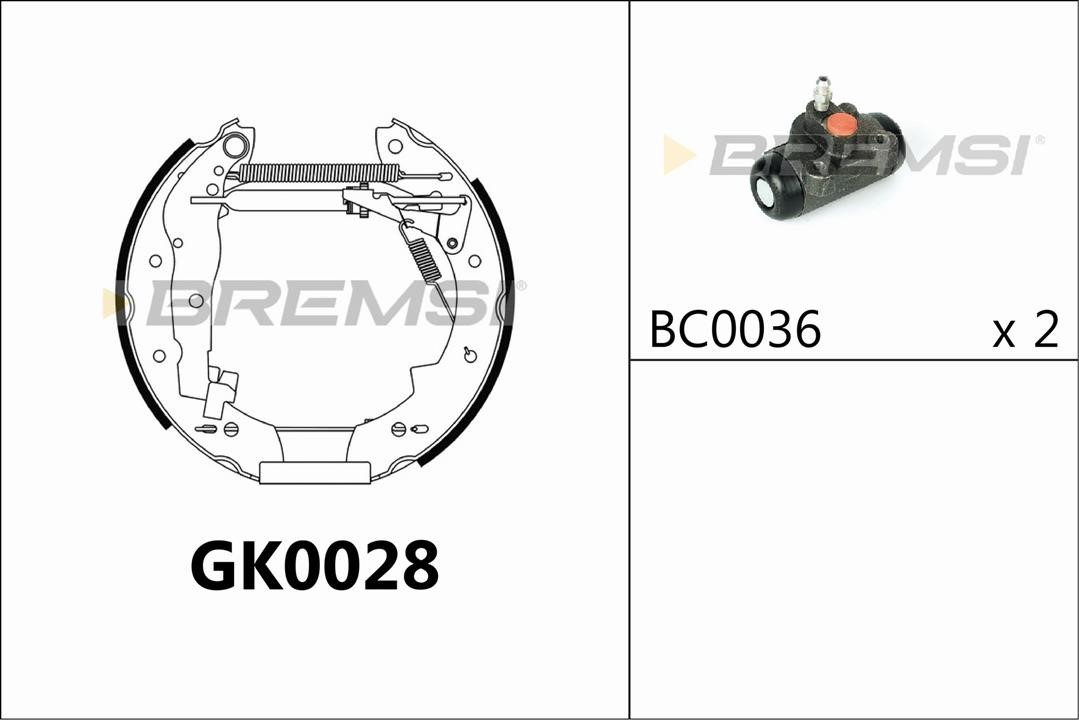 Bremsi GK0028 Колодки тормозные барабанные, комплект GK0028: Отличная цена - Купить в Польше на 2407.PL!