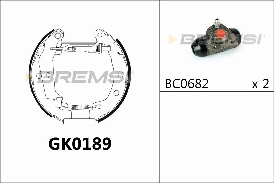 Bremsi GK0189 Колодки гальмівні барабанні, комплект GK0189: Приваблива ціна - Купити у Польщі на 2407.PL!