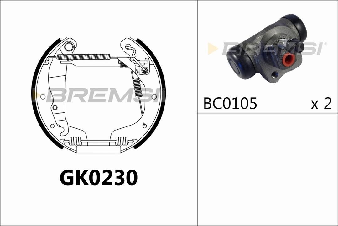 Bremsi GK0230 Колодки гальмівні барабанні, комплект GK0230: Приваблива ціна - Купити у Польщі на 2407.PL!