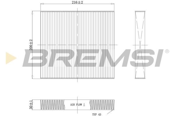 Bremsi FC1341 Filter, interior air FC1341: Buy near me in Poland at 2407.PL - Good price!
