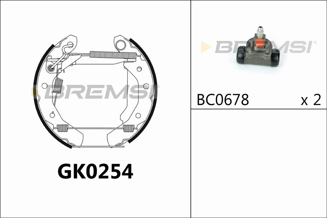 Bremsi GK0254 Колодки тормозные барабанные, комплект GK0254: Отличная цена - Купить в Польше на 2407.PL!