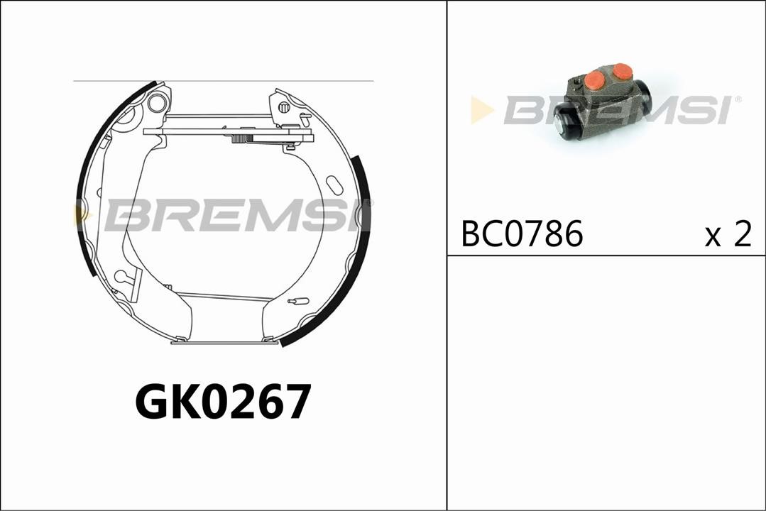 Bremsi GK0267 Колодки тормозные барабанные, комплект GK0267: Отличная цена - Купить в Польше на 2407.PL!