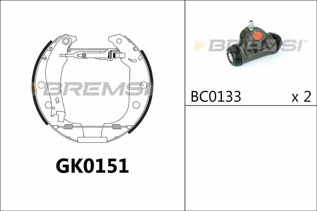 Bremsi GK0151 Колодки тормозные барабанные, комплект GK0151: Отличная цена - Купить в Польше на 2407.PL!