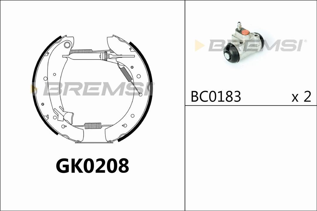 Bremsi GK0208 Колодки гальмівні барабанні, комплект GK0208: Приваблива ціна - Купити у Польщі на 2407.PL!