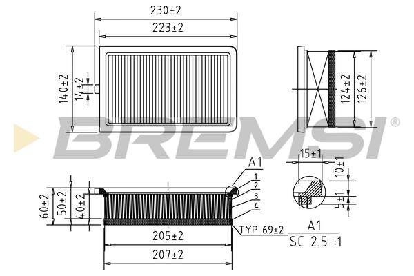 Bremsi FA0548 Воздушный фильтр FA0548: Отличная цена - Купить в Польше на 2407.PL!