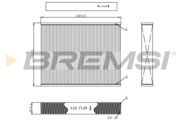 Bremsi FC0092C Filter, interior air FC0092C: Buy near me in Poland at 2407.PL - Good price!