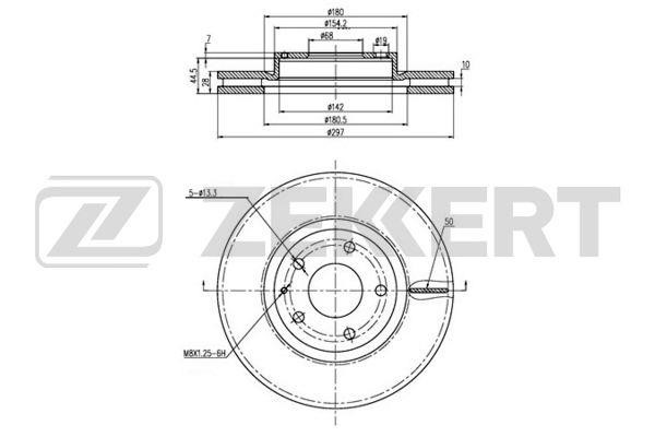 Zekkert BS-5488 Front brake disc ventilated BS5488: Buy near me in Poland at 2407.PL - Good price!